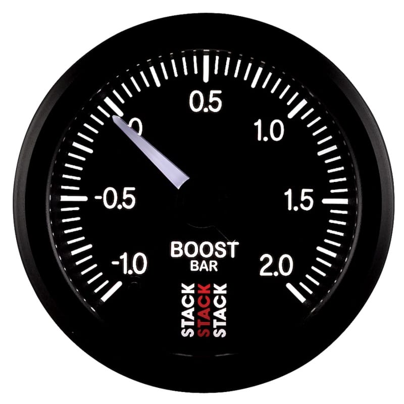 Autometer Stack 52mm -1 to +2 Bar (Incl T-Fitting) Pro Stepper Motor Boost Pressure Gauge - Black thumbnail 4