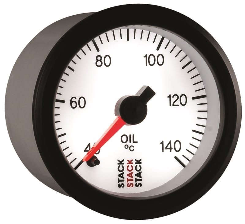 Autometer Stack 52mm 40-140 Deg C 1/8in NPTF Male Pro Stepper Motor Oil Temp Gauge - White thumbnail 6