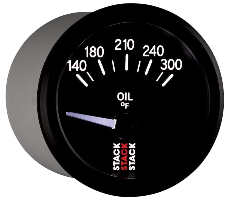 Autometer Stack 52mm 140-300 Deg F 1/8in NPTF Electric Oil Temp Gauge - Black thumbnail 6