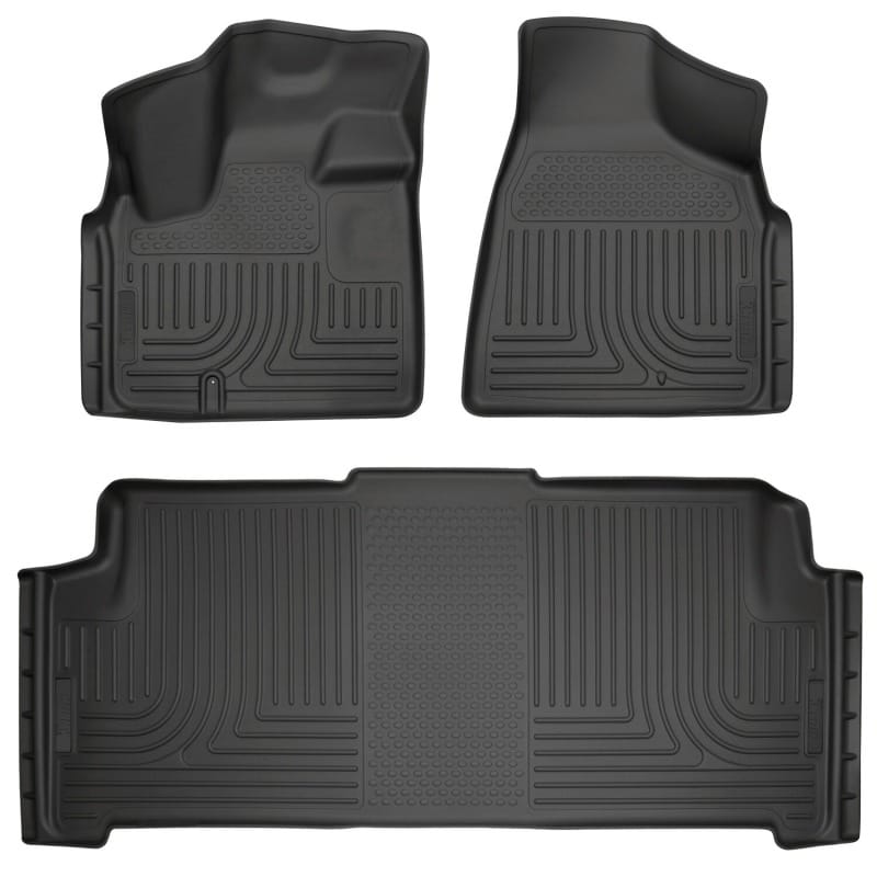 Husky Liners 08-20 Dodge Grand Caravan Weatherbeater Front & 2nd Seat Floor Liners - Black