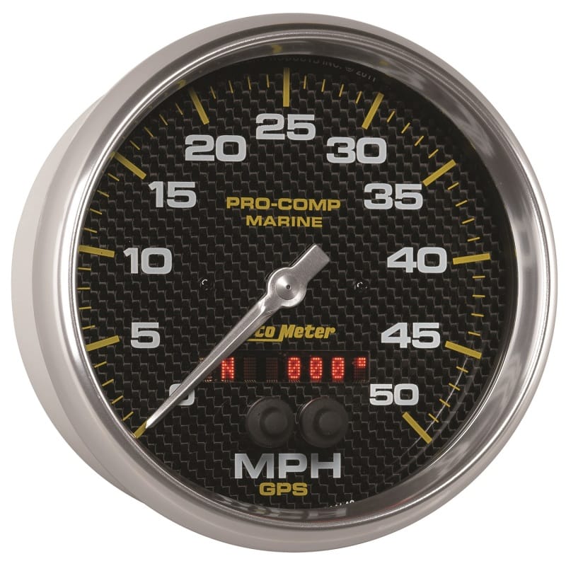 Autometer Speedometer Gauge 5 inch 50MPH GPS Marine Carbon Fiber thumbnail 4