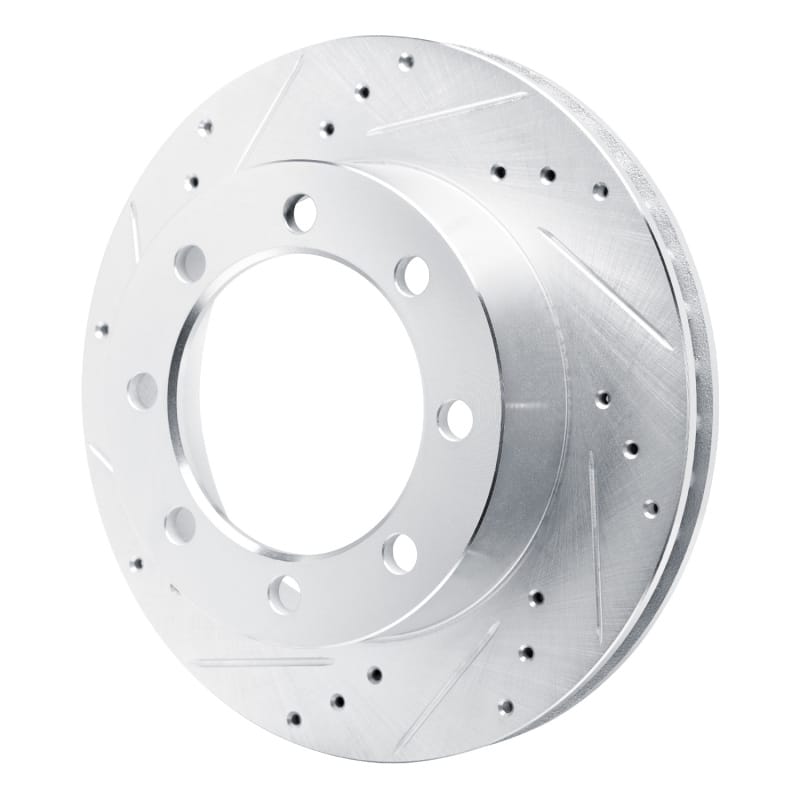 R1 80-93 Dodge W200 Front Left Drilled & Slotted Silver Brake Rotor thumbnail 2