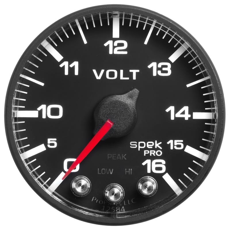AutoMeter Gauge Voltmeter 2-1/16in. 16V Stepper Motor W/Peak & Warn Blk/Blk Spek-Pro thumbnail 3