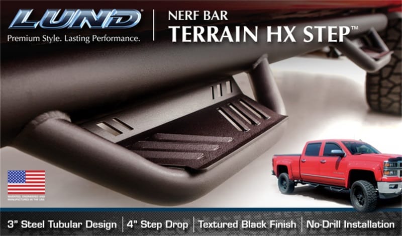 Lund 09-15 Dodge Ram 1500 Quad Cab (Built Before 7/1/15) Terrain HX Step Nerf Bars - Black thumbnail 4