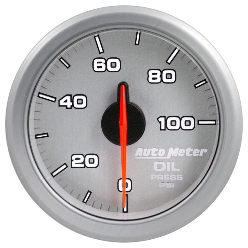 Autometer Airdrive 2-1/6in Oil Pressure Gauge 0-100 PSI - Silver thumbnail 8