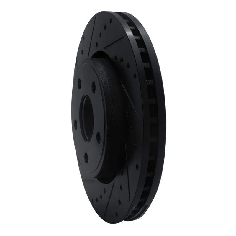 R1 11-22 Dodge Durango Front Left Drilled & Slotted Black Brake Rotor thumbnail 2