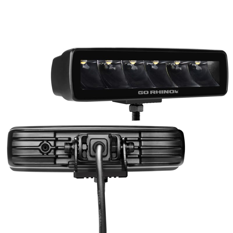 Go Rhino Xplor Blackout Series Sixline LED Spot Light Kit (Surface/Threaded Stud Mount) - Blk (Pair) thumbnail 2