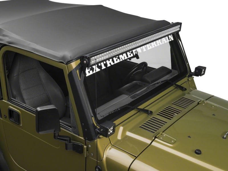 Raxiom 97-06 Jeep Wrangler TJ 50-In LED Light Bar Windshield Mount w/ Auxiliary Bracket thumbnail 2
