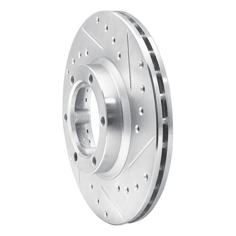 R1 81-87 Dodge Raider Front Right Drilled & Slotted Silver Brake Rotor thumbnail 2