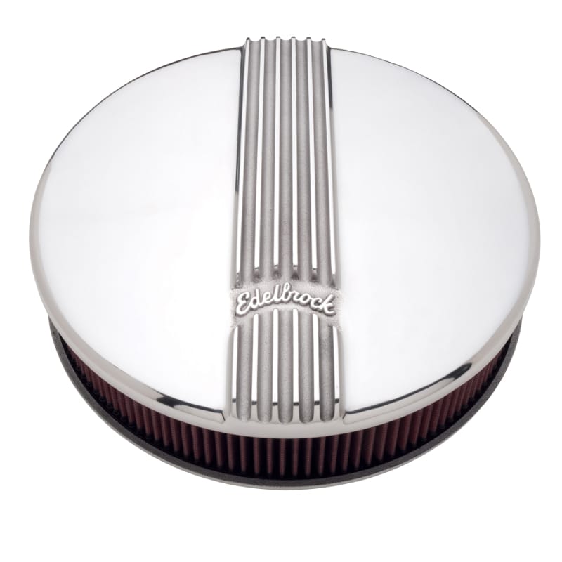 Edelbrock Air Cleaner Classic Series Round Aluminum Top Cloth Element 14In Dia X 3 9In Polished thumbnail 3