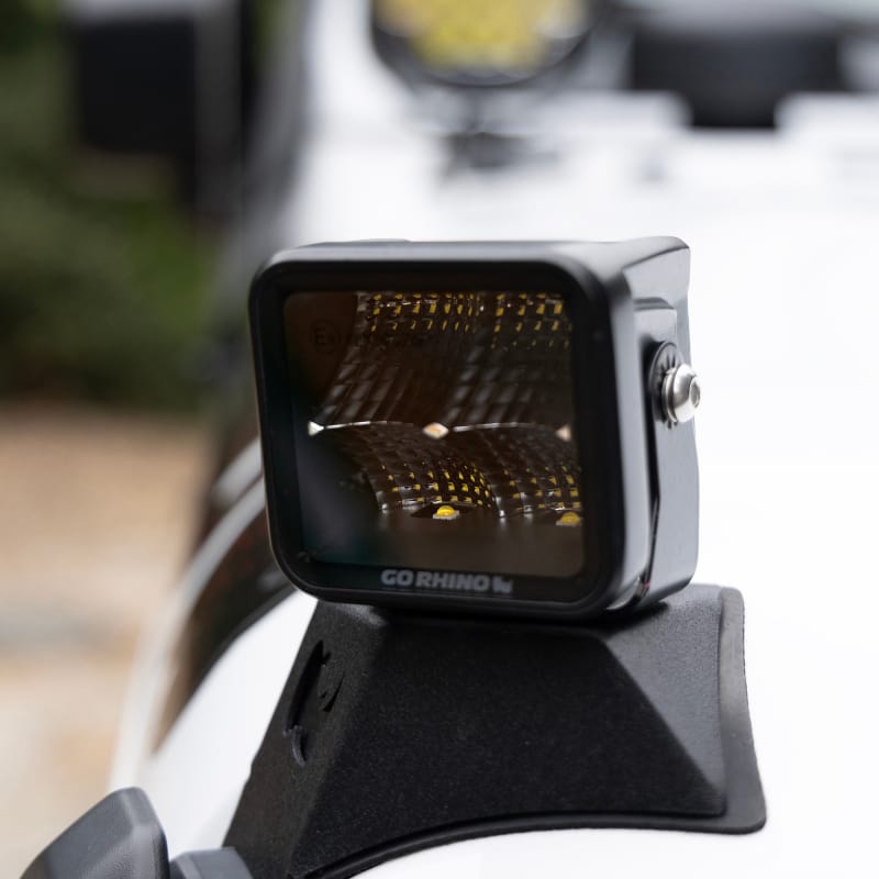 Go Rhino Xplor Blackout Series Cube LED Flood Light Kit (Surface/Threaded Stud Mnt) 2x2 - Blk (Pair) thumbnail 3