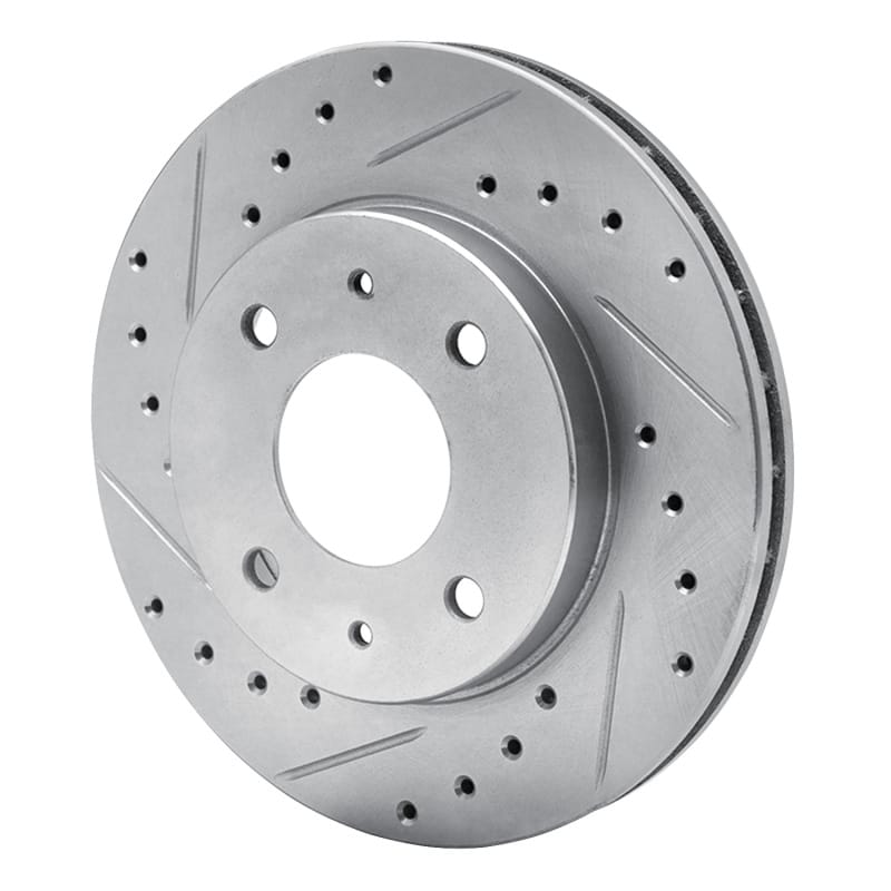 R1 85-91 Dodge COLT Front Left Drilled & Slotted Silver Brake Rotor - 631-72006L thumbnail 2