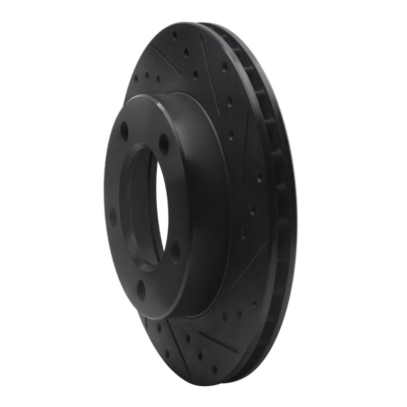 R1 76-86 Jeep CJ5 Front Right Drilled & Slotted Black Brake Rotor thumbnail 2