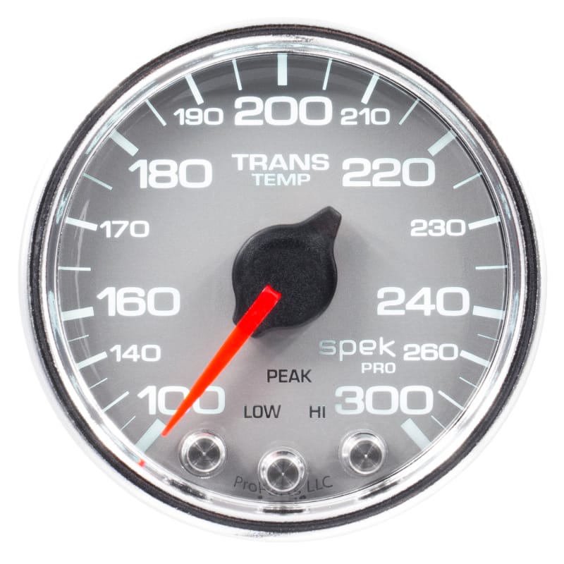 Autometer Spek-Pro Gauge Trans Temp 2 1/16in 300f Stepper Motor W/Peak & Warn Slvr/Chrm thumbnail 4