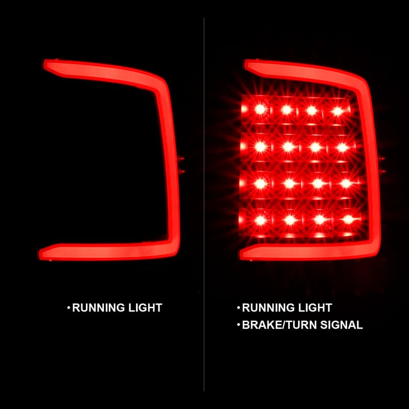 ANZO 2009-2018 Dodge Ram 1500 LED Taillight Plank Style Black w/Clear Lens thumbnail 3