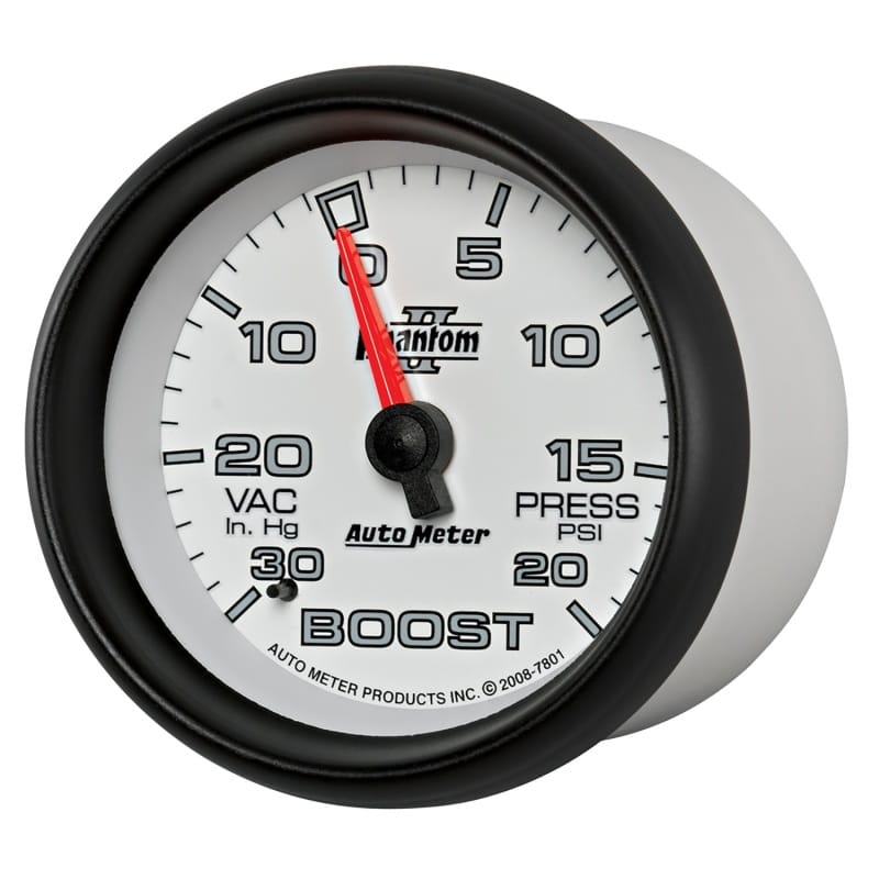 AutoMeter Gauge Vac/Boost 2-5/8in. 30Inhg-20PSI Mechanical Phantom II thumbnail 2