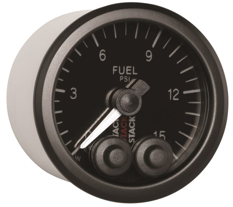 Autometer Stack 52mm 0-15 PSI 1/8in NPTF Male Pro-Control Fuel Pressure Gauge - Black thumbnail 7