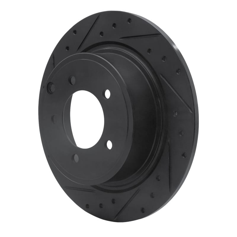R1 07-17 Chrysler 200 Rear Left Drilled & Slotted Black Brake Rotor - 633-39024L thumbnail 2