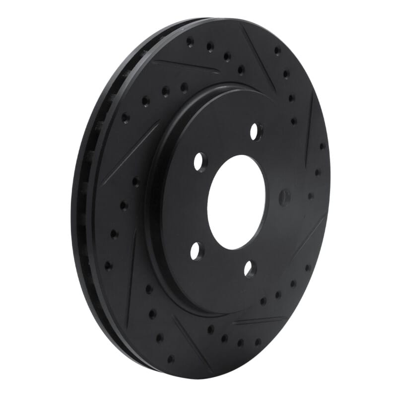 R1 91-02 Chrysler Grand Voyager Front Right Drilled & Slotted Black Brake Rotor thumbnail 2