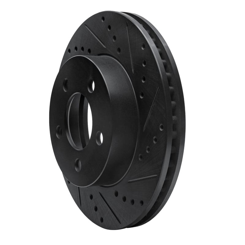 R1 02-07 Jeep Liberty Front Right Drilled & Slotted Black Brake Rotor thumbnail 2