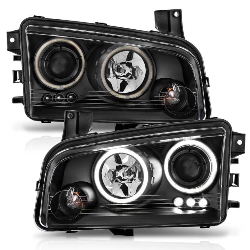 ANZO 2006-2010 Dodge Charger Projector Headlights w/ Halo Chrome (CCFL) thumbnail 4