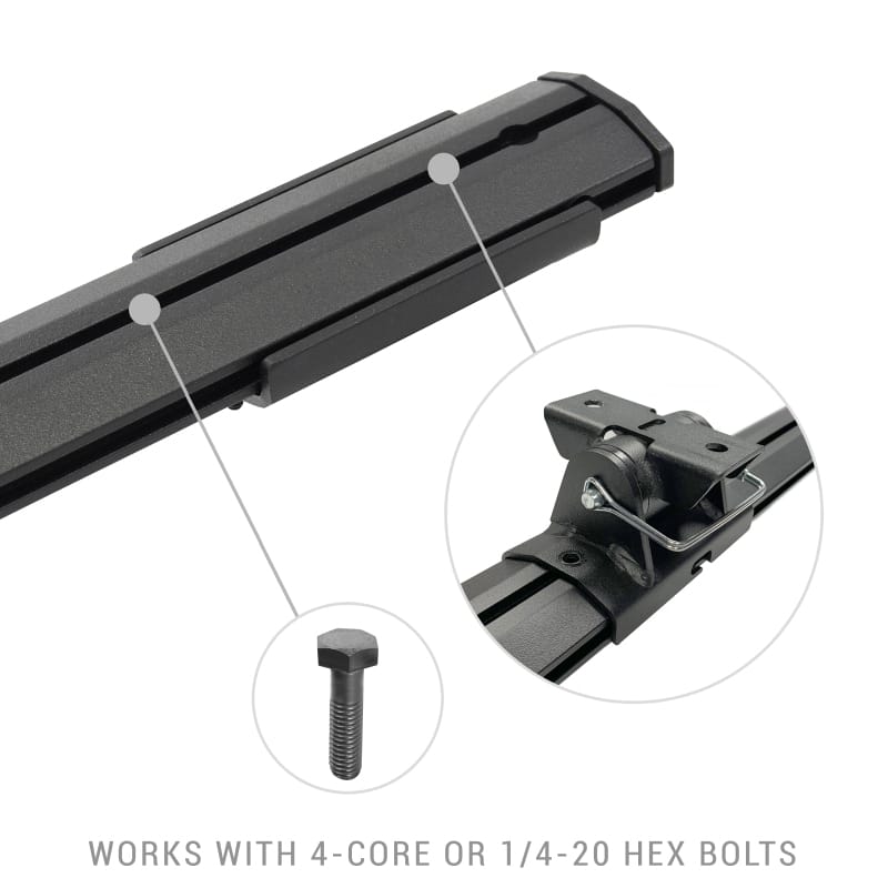 Go Rhino 15-22 Ford F-150 / 07-21 Toy. Tundra XRS Cross Bars Kit - Tex Blk (Attch Tonneau Cvr T-Trk) thumbnail 2