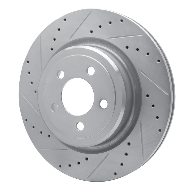 R1 06-23 Dodge Magnum Rear Left Drilled & Slotted Silver Brake Rotor thumbnail 2