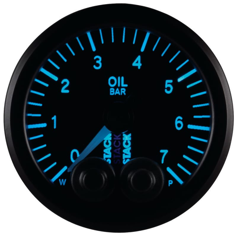 Autometer Stack 52mm 0-7 Bar M10 Male Pro-Control Oil Pressure Gauge - Black thumbnail 4