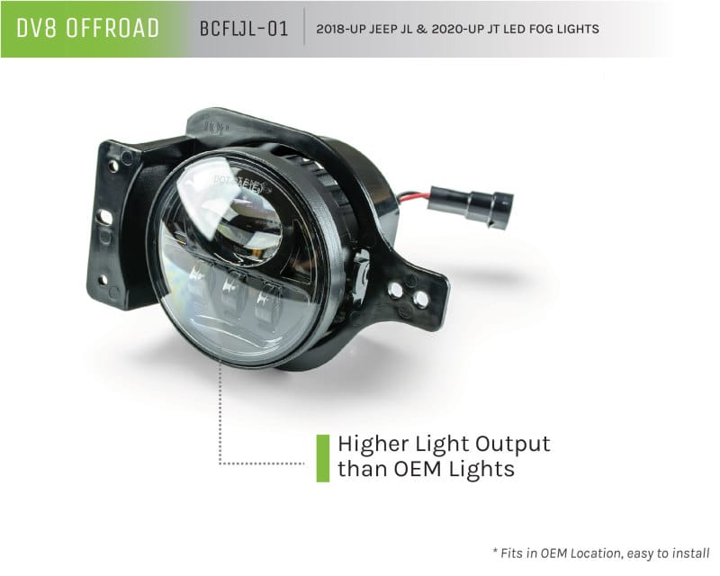 DV8 Offroad 18+ Jeep JL/ Gladiator LED Fog Lights thumbnail 5