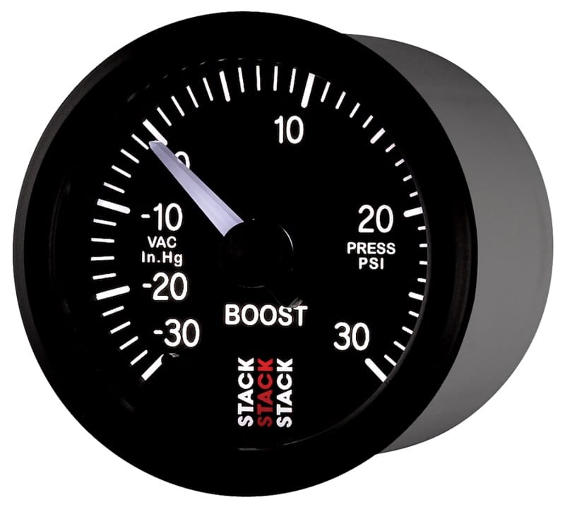 Autometer Stack 52mm -30INHG to +30 PSI (Incl T-Fitting) Pro Stepper Motor Boost Press Gauge - Black thumbnail 3