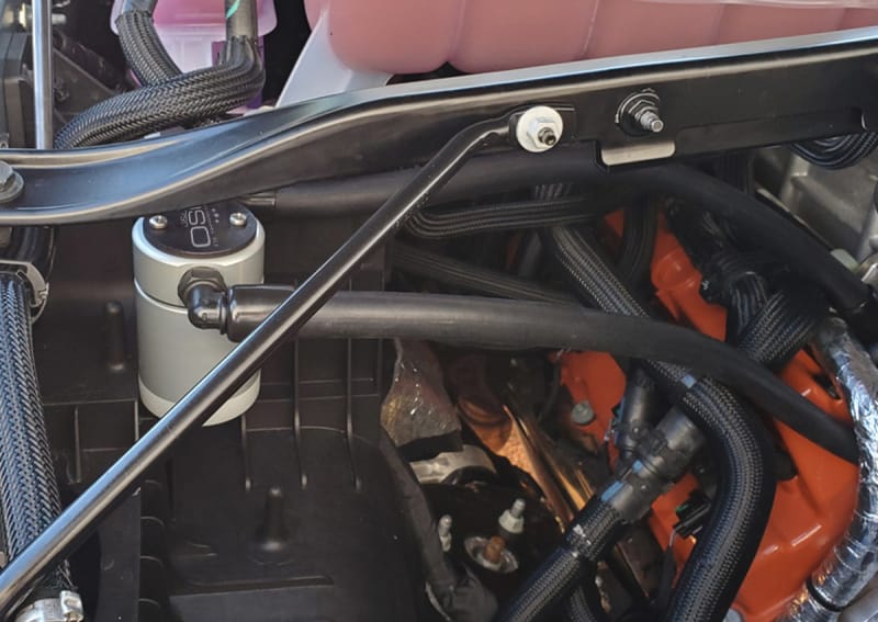 J&L 2021-2024 Ram TRX 6.2L Supercharged Passenger Side Oil Separator 3.0 - Clear Anodized thumbnail 2