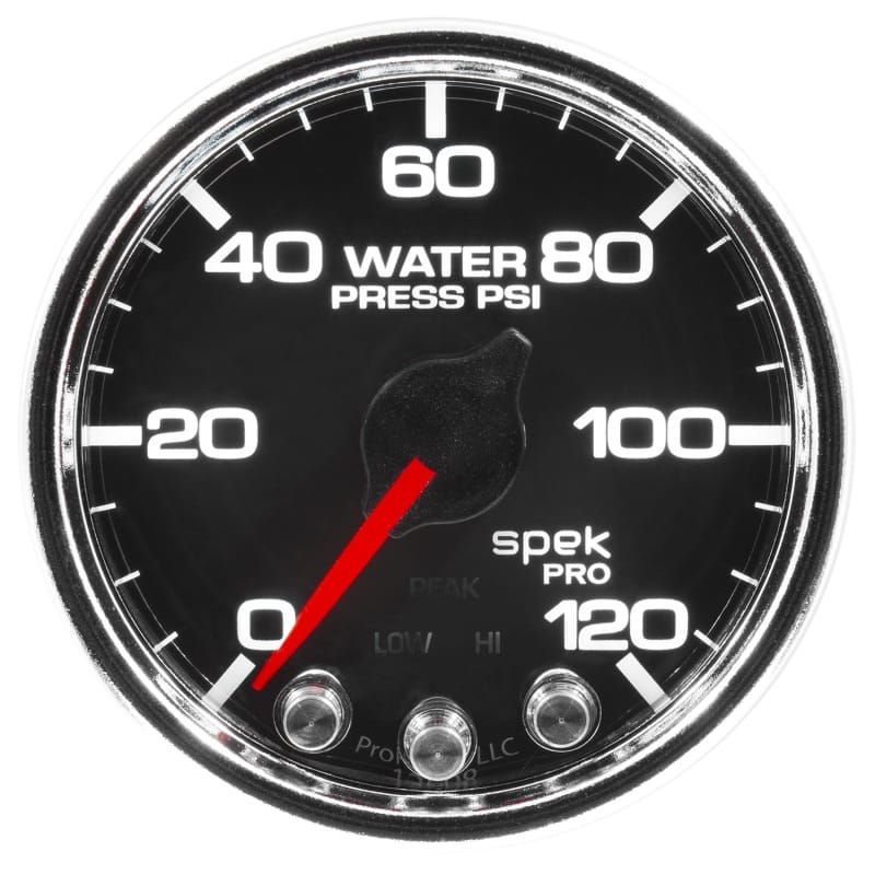 Autometer Spek-Pro Gauge Water Press 2 1/16in 120psi Stepper Motor W/Peak & Warn Blk/Chrm - P34531 thumbnail 3