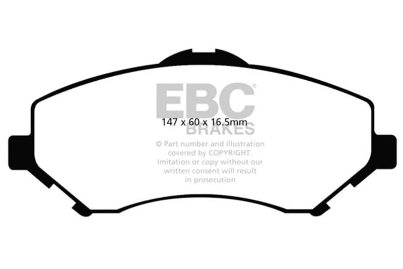 EBC 08-11 Chrysler Town & Country 3.3 Extra Duty Front Brake Pads thumbnail 3