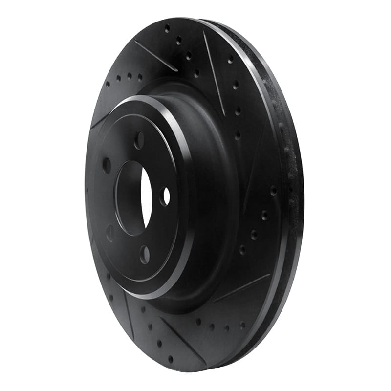 R1 06-23 Dodge Charger Rear Right Drilled & Slotted Black Brake Rotor thumbnail 2