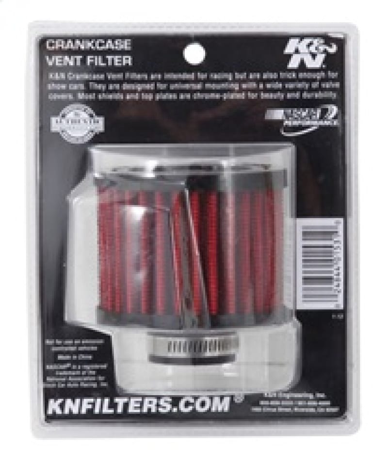 K&N 1 inch ID 3 inch OD 2.375 inch H Rubber Base Crankcase Vent Filter thumbnail 3