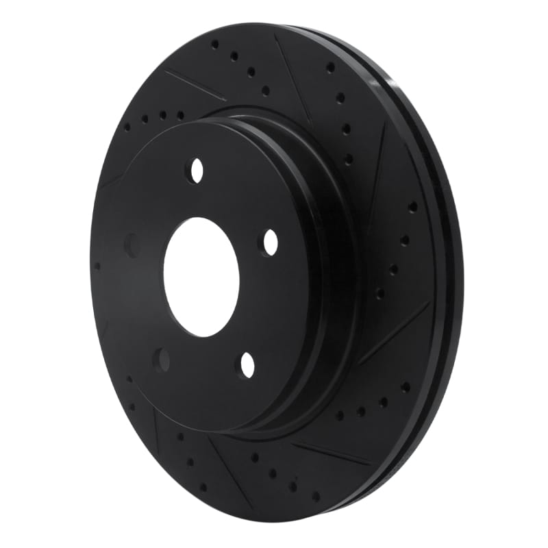 R1 02-24 Chrysler ASPEN Front Right Drilled & Slotted Black Brake Rotor thumbnail 2