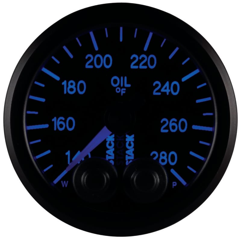 Autometer Stack Instruments 52mm 140-280 Deg F 1/8in NPTF Male Pro Control Oil Temp Gauge - Black thumbnail 3