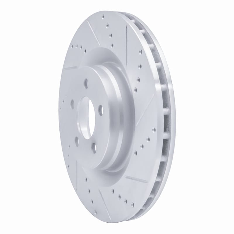 R1 05-23 Chrysler 300 Front Right Drilled & Slotted Silver Brake Rotor - 631-39019R