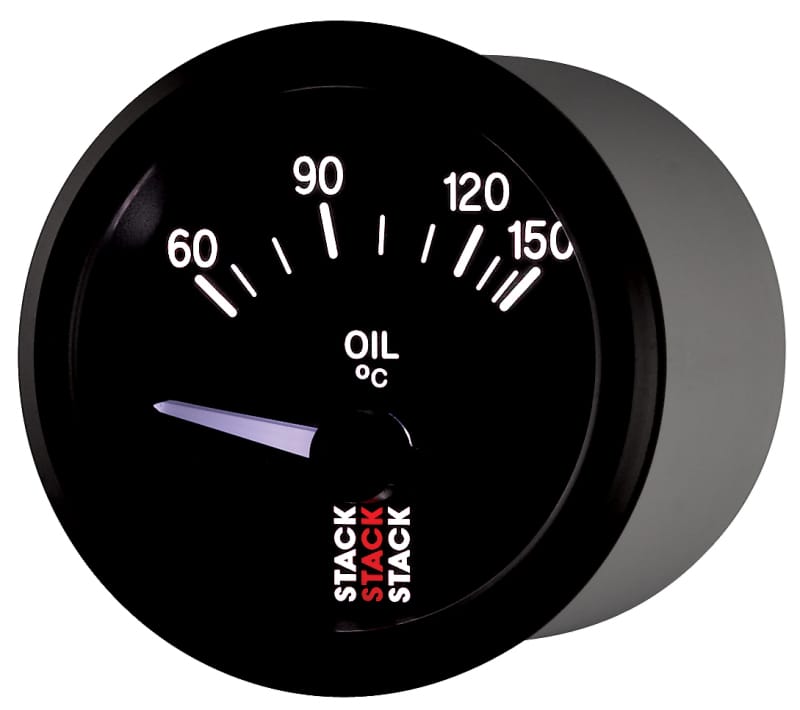 Autometer Stack 52mm 60-150 Deg C M10 Male Electric Oil Temp Gauge - Black thumbnail 3