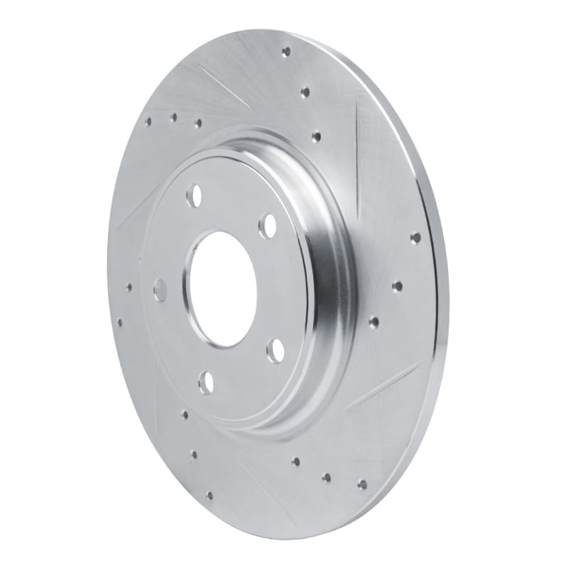 R1 12-20 Chrysler Town & Country Rear Right Drilled & Slotted Silver Brake Rotor thumbnail 2