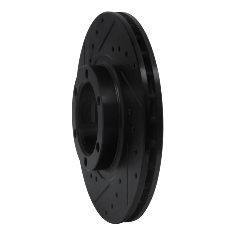 R1 87-89 Dodge Raider Front Left Drilled & Slotted Black Brake Rotor thumbnail 2