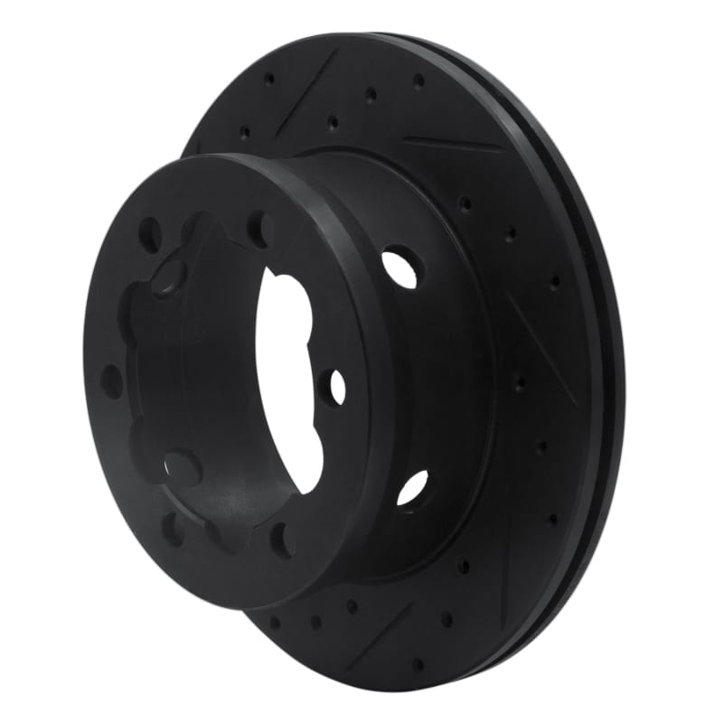 R1 02-06 Dodge Sprinter 3500 Rear Left Drilled & Slotted Black Brake Rotor