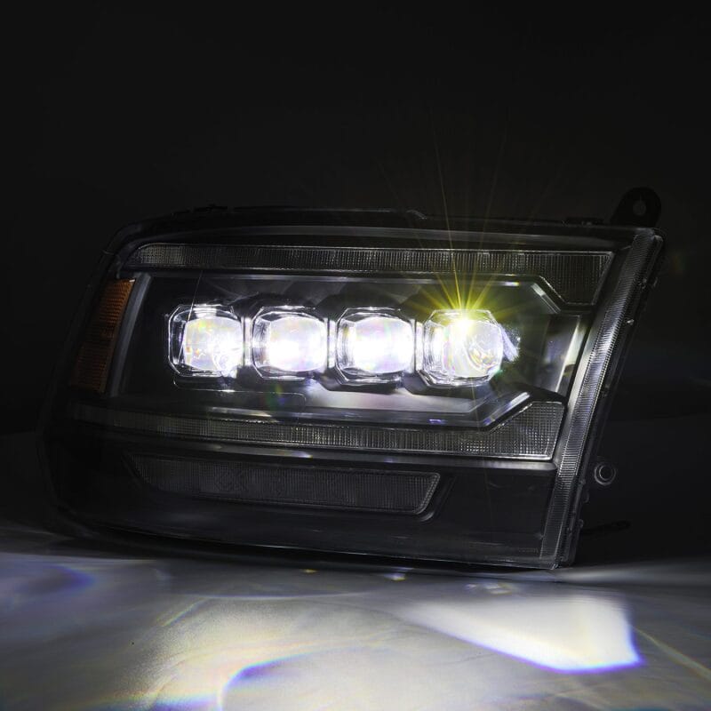 AlphaRex 09-18 Dodge Ram 2500 NOVA LED Proj Headlights Plank Style Design Black w/ Activation Light thumbnail 4