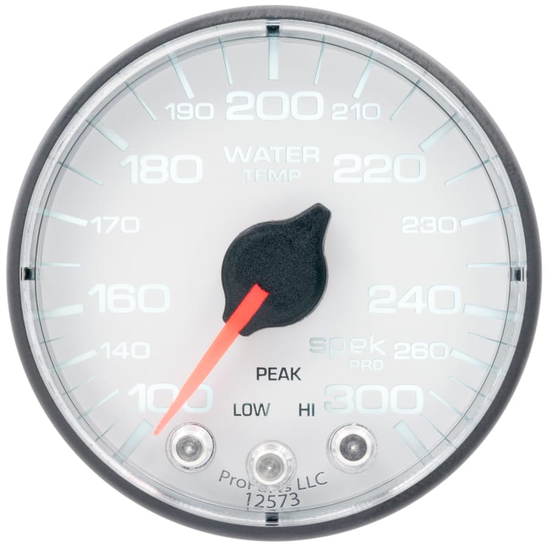Autometer Spek-Pro Gauge Water Temp 2 1/16in 300f Stepper Motor W/Peak & Warn Wht/Blk - P346128 thumbnail 3