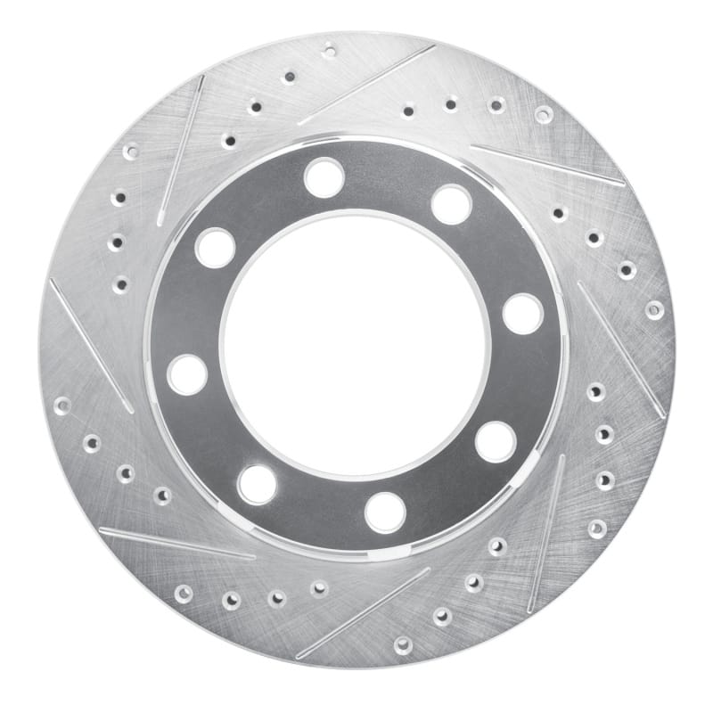 R1 75-93 Dodge W300 Front Left Drilled & Slotted Silver Brake Rotor
