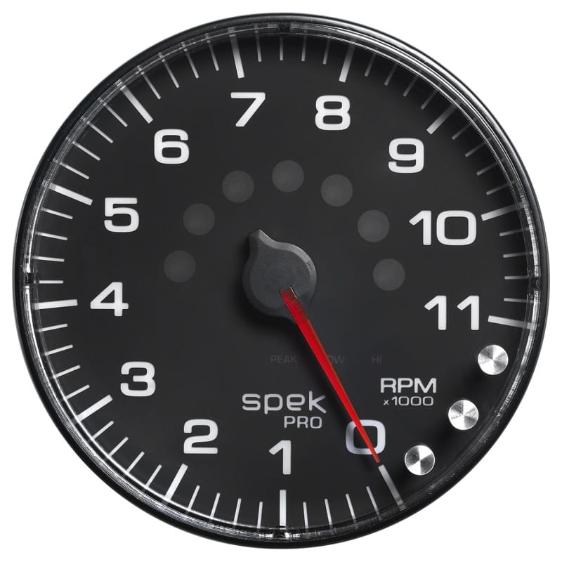 Autometer Spek-Pro Gauge Tachometer 5in 11K Rpm W/Shift Light & Peak Mem Black/Black - P239328 thumbnail 2