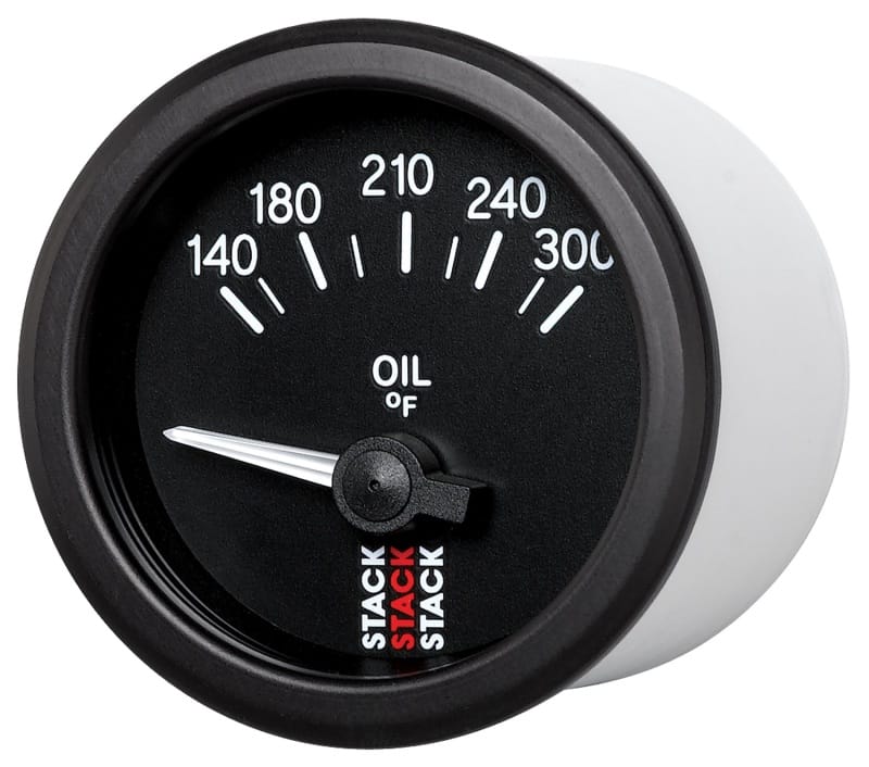 Autometer Stack 52mm 140-300 Deg F 1/8in NPTF Electric Oil Temp Gauge - Black thumbnail 2