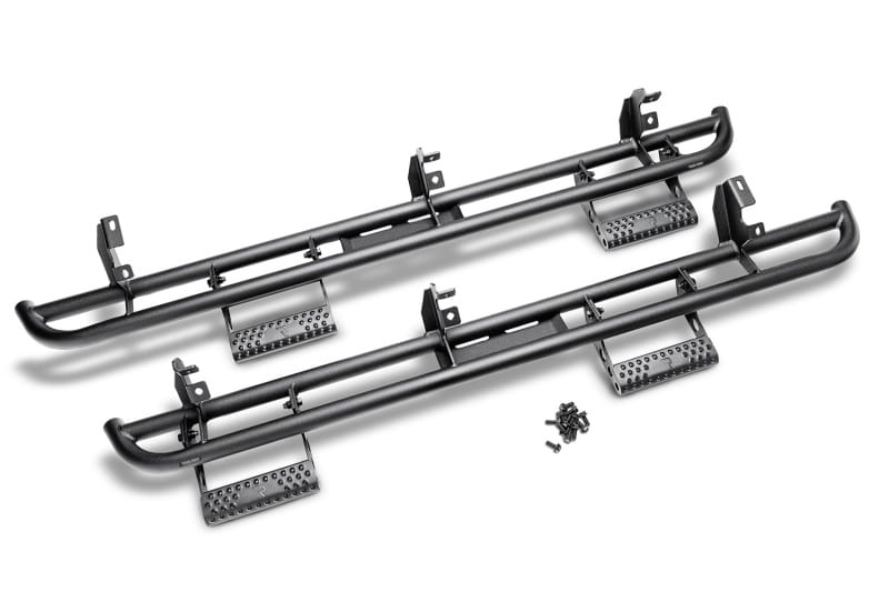 N-Fab RKR Step System 2019 Jeep Wrangler JT 4 Door Truck Full Length - Tex. Black - 1.75in