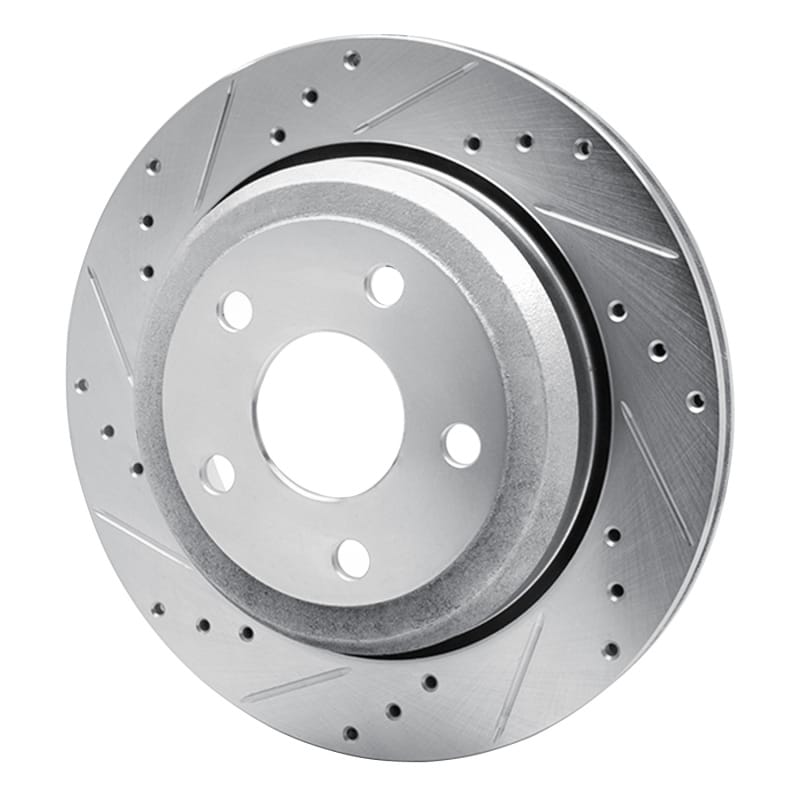 R1 11-25 Dodge Durango Rear Left Drilled & Slotted Silver Brake Rotor thumbnail 2