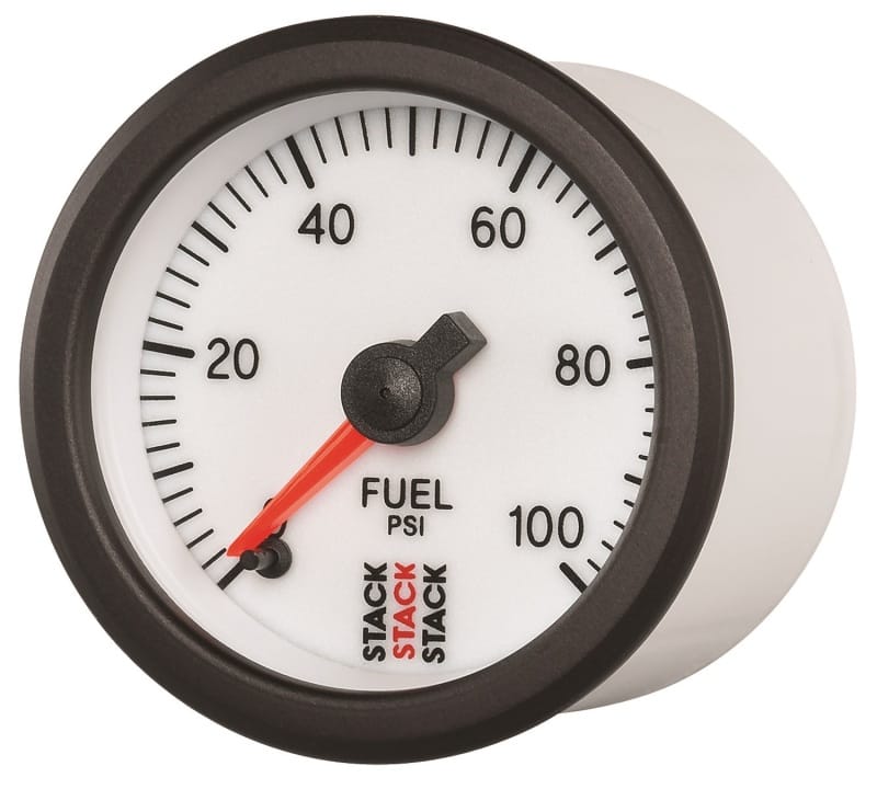 Autometer Stack 52mm 0-100 PSI 1/8in NPTF Male Pro Stepper Motor Fuel Pressure Gauge - White thumbnail 2